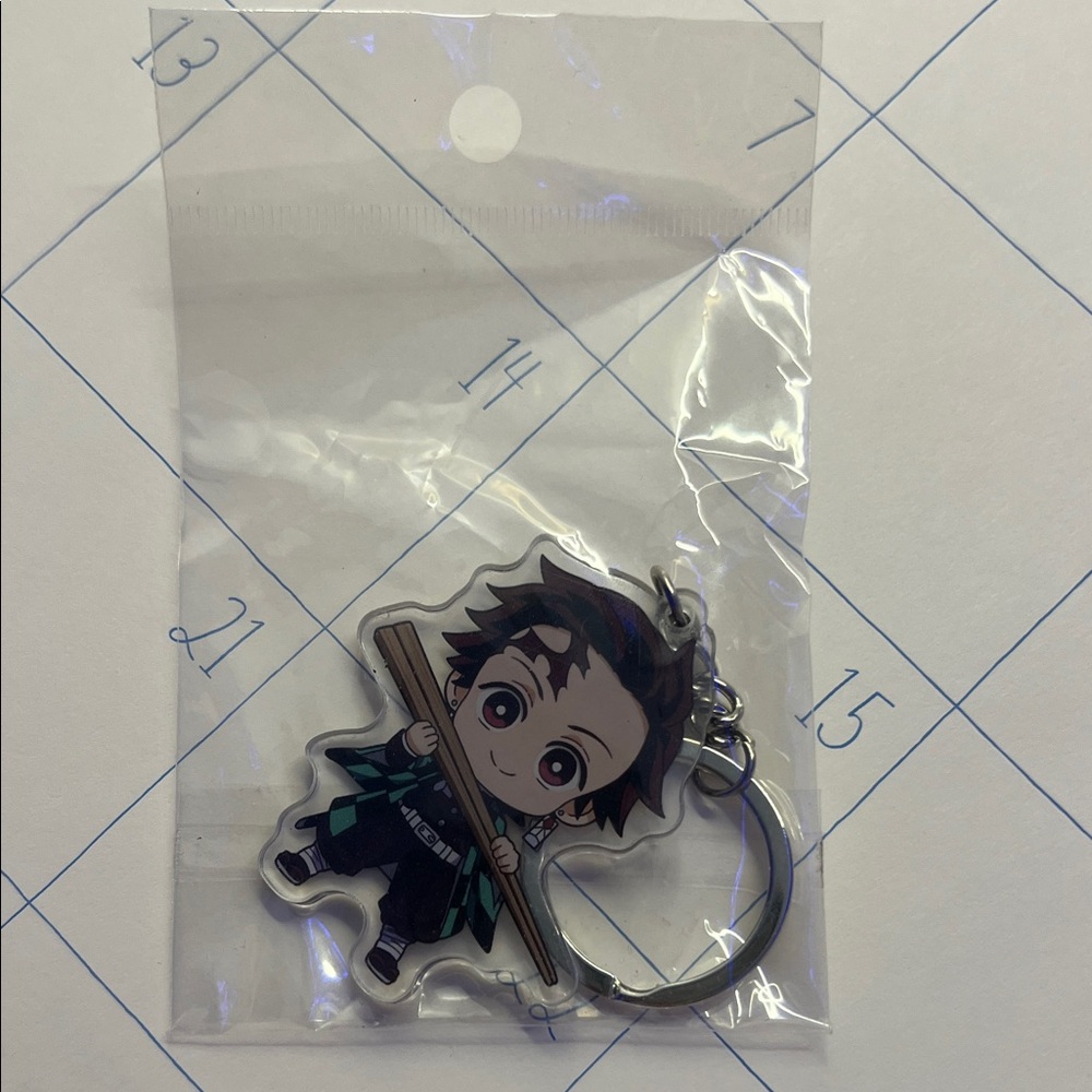 Demon slayer Chibi Character Keychain with Sword never used